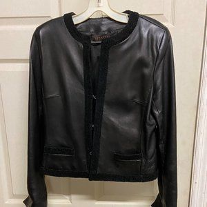 Apostrophe Black Leather Jacket